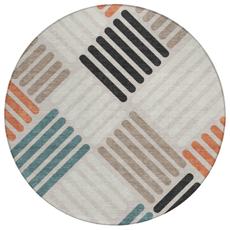 Machine Washable Indoor/ Outdoor Modern Weave Chantille Rug