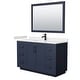 preview thumbnail 69 of 98, Miranda Single Vanity Set, Cultured Marble Top, 46-Inch Mirror 54-Inch Single - Dark Blue, Black Trim, Carrara Cultured Marble Top