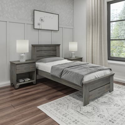 Max and Lily Farmhouse Twin Bed with Panel Headboard