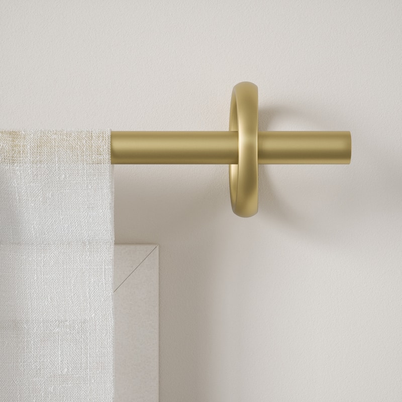 Adjustable Curtain Rod - 42 to 120 Inch Gold Metal Rod with Bracket - M