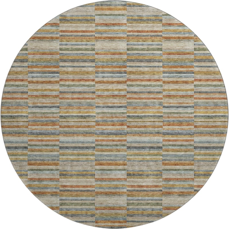 Premium Washable Super Soft Geo Stripe Mayfield Rug