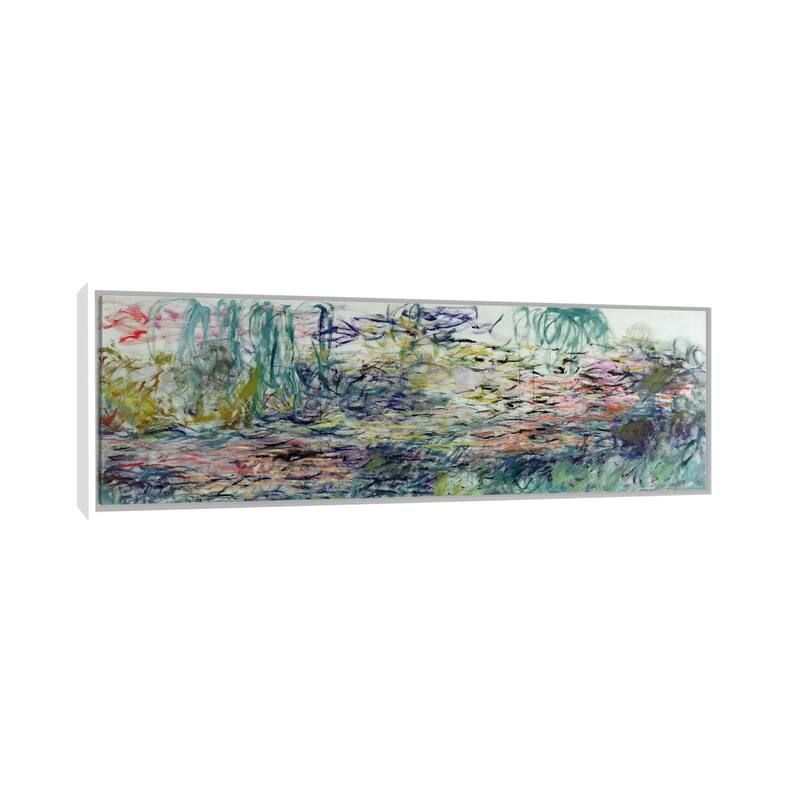 iCanvas "Waterlilies, 1917-19 " by Claude Monet Framed Canvas Print - 20x60 - White