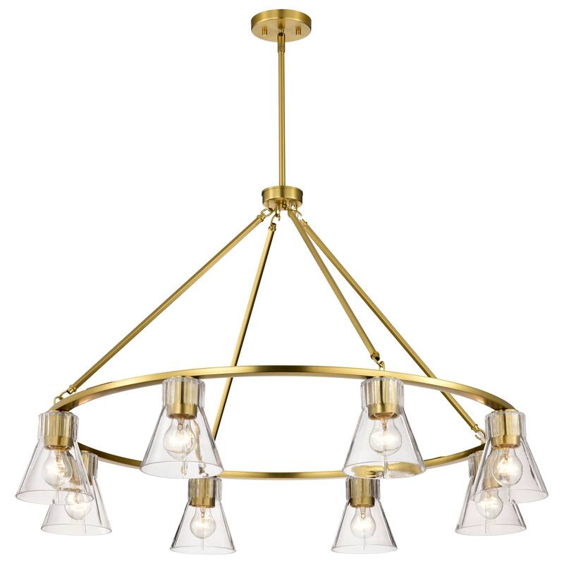 Gianna 8 Light Chandelier Vintage Brass Finish Clear Glass - Vintage Brass