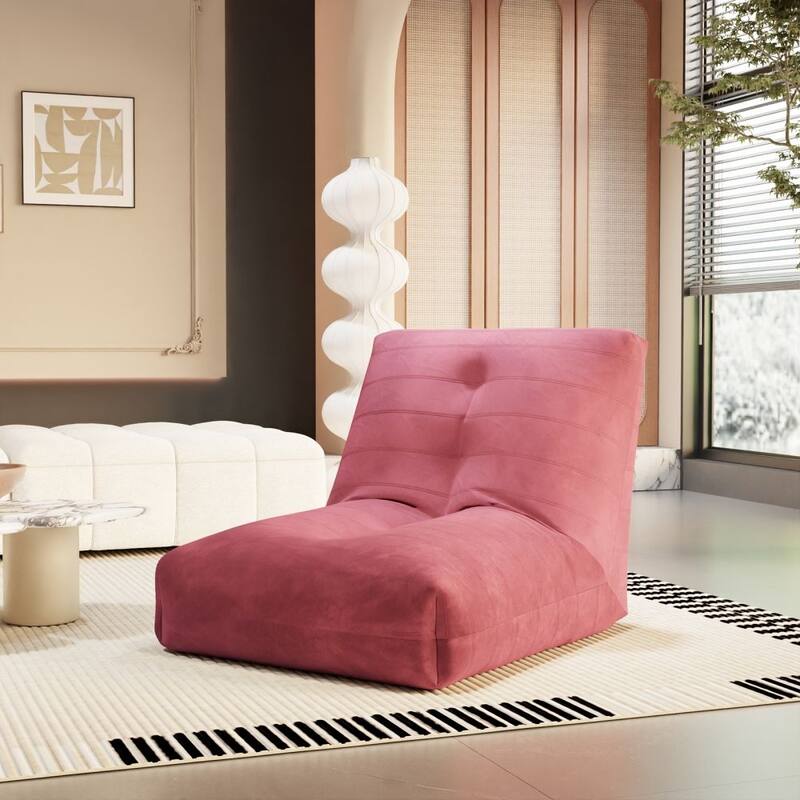 Mieres Bean Bag Chair, Lazy Floor Sofa Couch, Corner Bean Bag Chair for Adults, Tatami Sofa with Sponge Filling - Pink