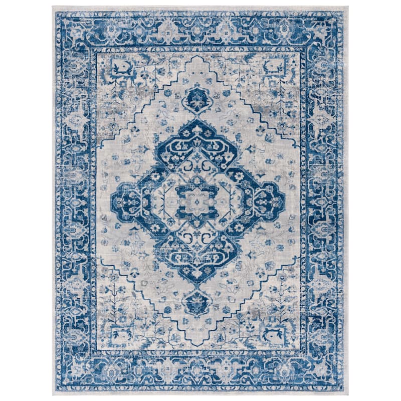SAFAVIEH Brentwood Norlinda Traditional Rug - 8' x 10' - Blue/Ivory