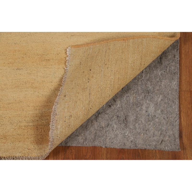 Modern Gold Gabbeh Oriental Foyer Rug Handmade Wool Carpet - 3'5"x 4'10"