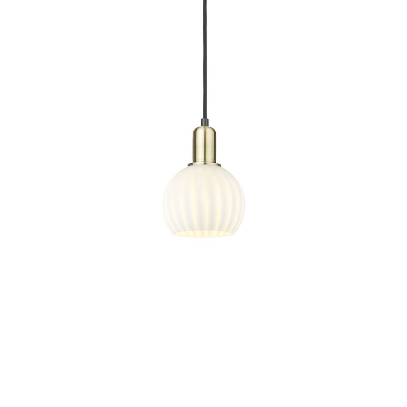 Innovations Lighting 716-1P-9-6 White Venetian Pendant White Venetian - Black Antique Brass / White Venetian