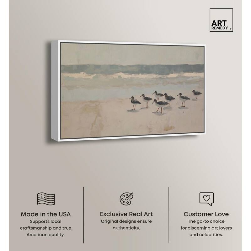 Seagulls at the Beach II Canvas by Art Remedy