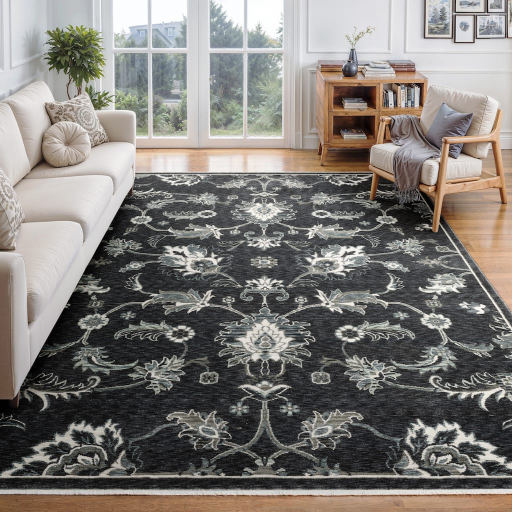 Style Haven Estella Oriental Blue/ Ivory Area Rug