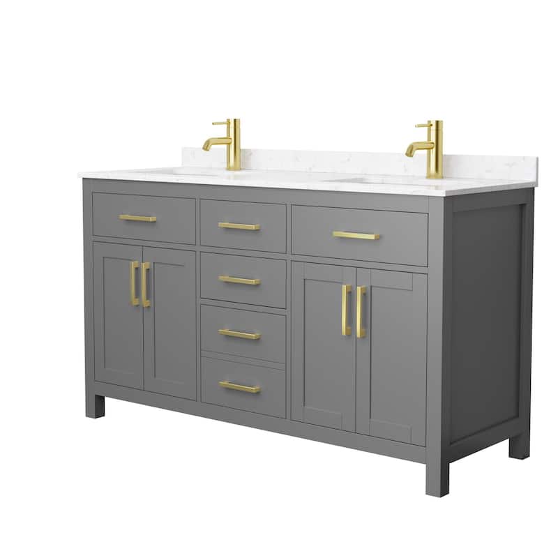 Wyndham Collection Beckett 60" Free Standing Double Basin Vanity Set