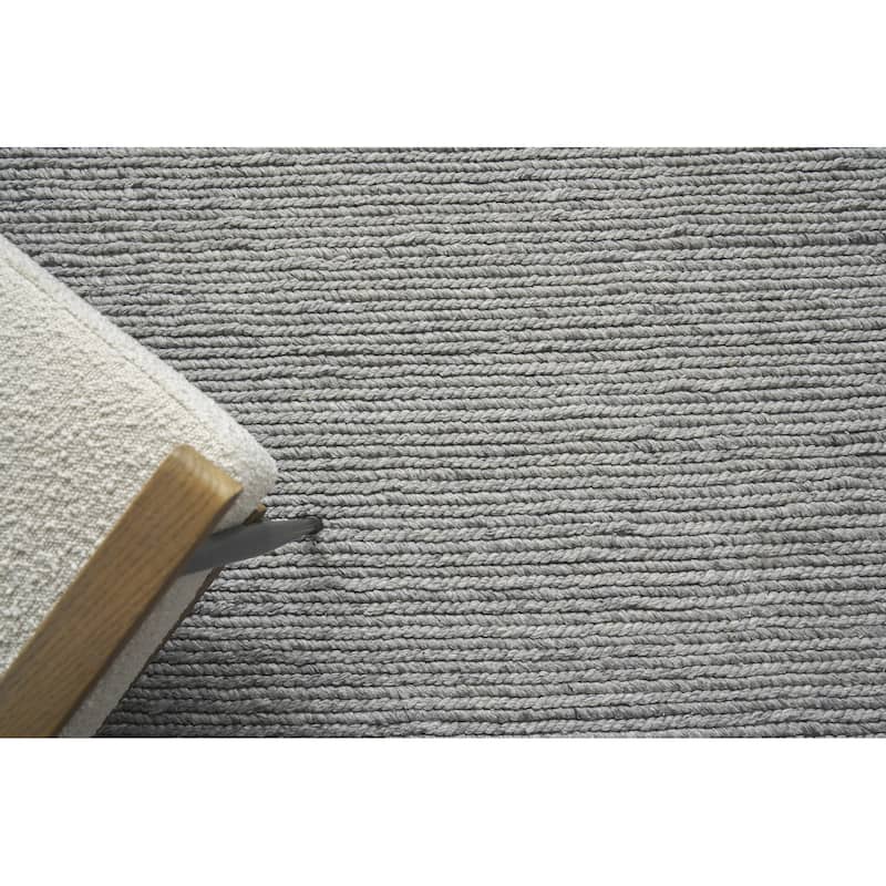 EXQUISITE RUGS Lauryn Handwoven Polyester/Cotton Grey Area Rug.