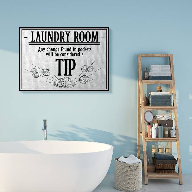 Stupell Laundry Room Tips Funny Bathroom Word Design Canvas Wall Art