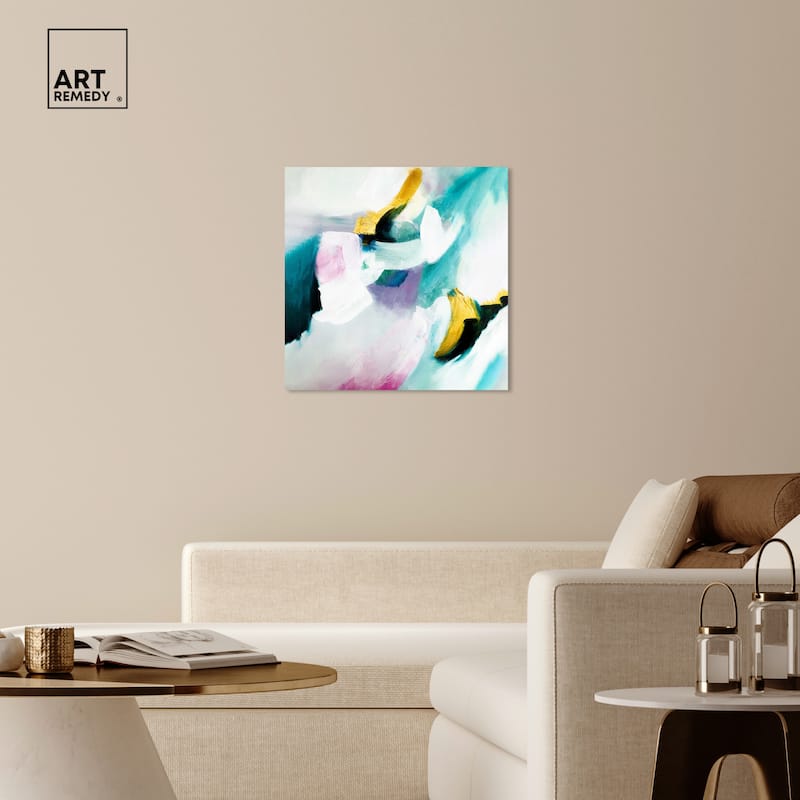 Art Remedy Still Violas Ii Gallery Wrapped Blue Abstract 1 Piece Canvas Wall Art