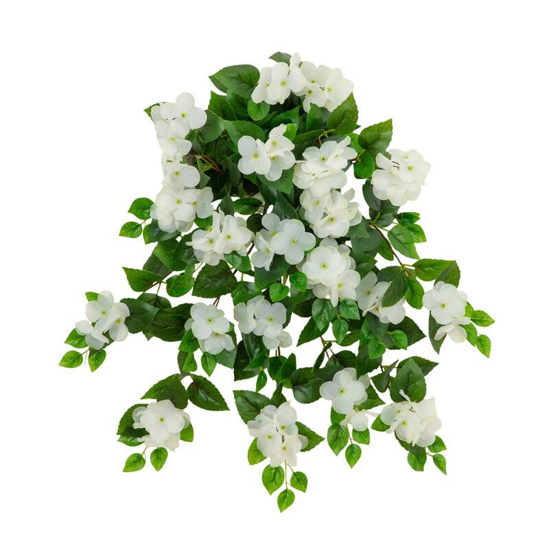 24-in UV Resistant Artificial Hydrangea Hanging Plant - Set of 2