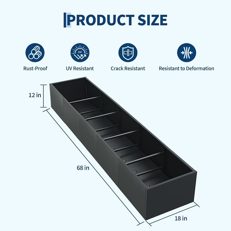 67" Modern Raised Garden Bed Planter, Ideal for Yard, Patio with Base - N/A