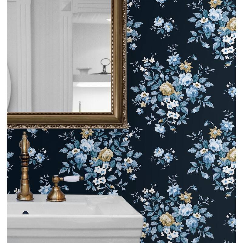 NextWall Floral Bunches Peel and Stick Wallpaper
