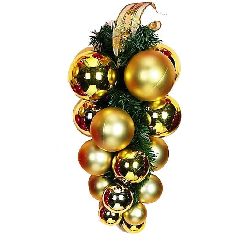12" Shatterproof Plastic Ball Teardrop, Gold