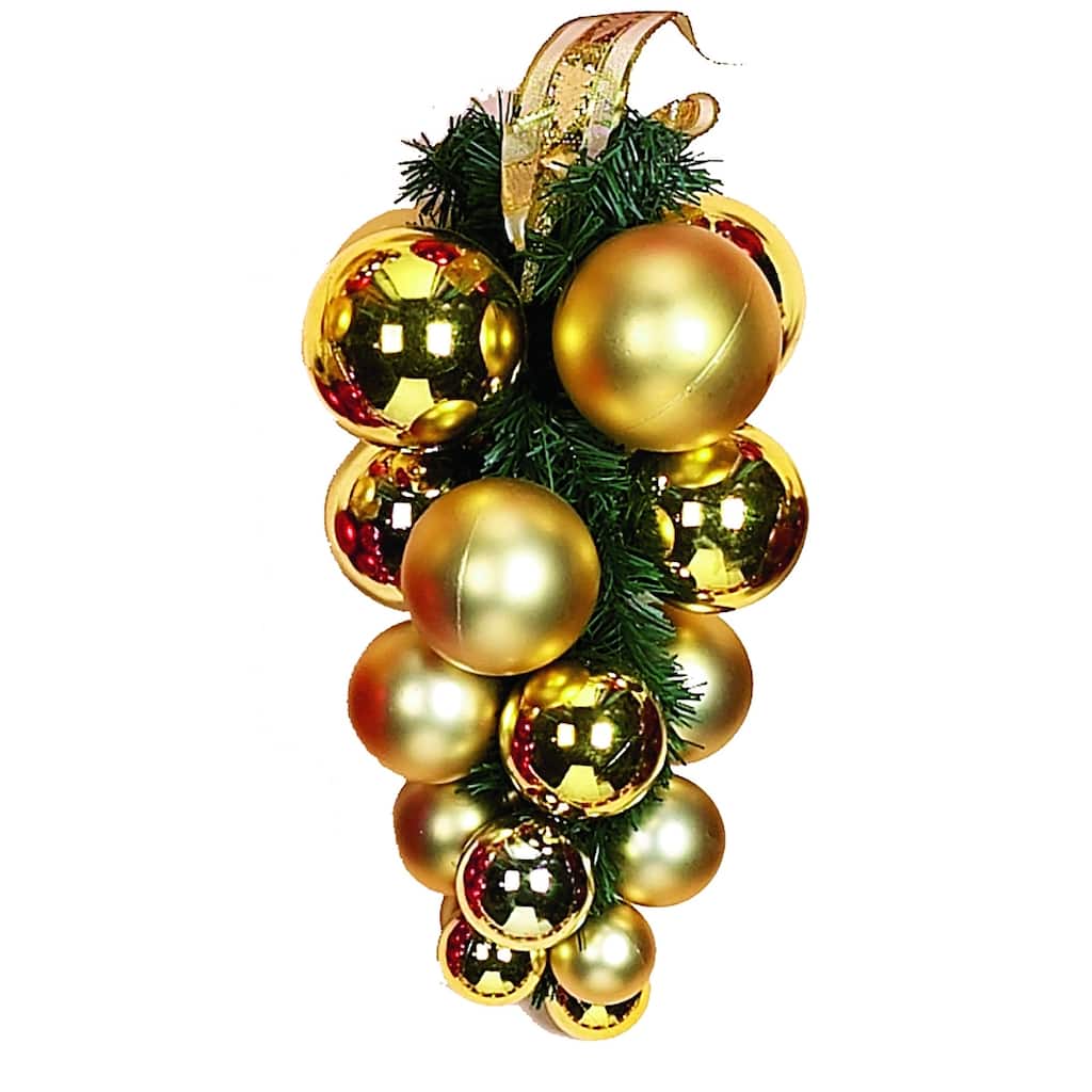 12" Shatterproof Plastic Ball Teardrop, Gold
