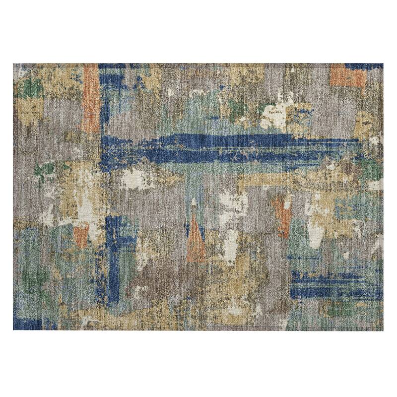 Machine Washable Indoor/Outdoor Casual Contemporary Chantille Rug