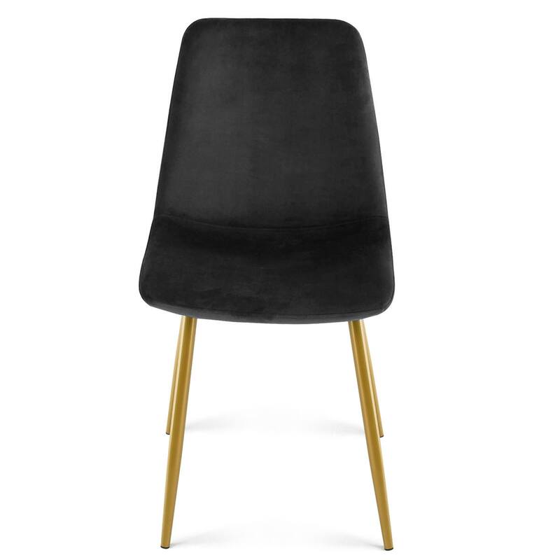 Velvet Upholstered Gold Frame Dining Chair Side Chair , Set of 4 - 34"x18"x18"