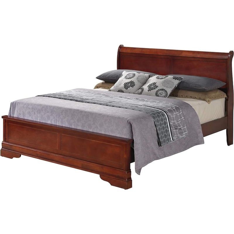 Cherry Full Bed with Warm Finish, Spacious Frame and Durable Design for Cozy Master Bedrooms or Guest Accommodations