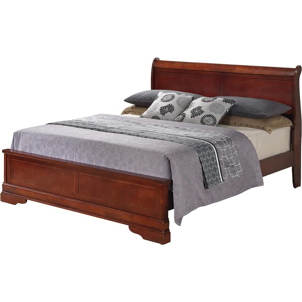 Cherry Full Bed with Warm Finish, Spacious Frame and Durable Design for Cozy Master Bedrooms or Guest Accommodations