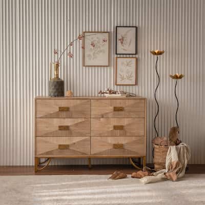 Fluted 3/6 Drawers Dresser, Modern Dressers & Chests of Drawers, TV Stand, Wood Dresser