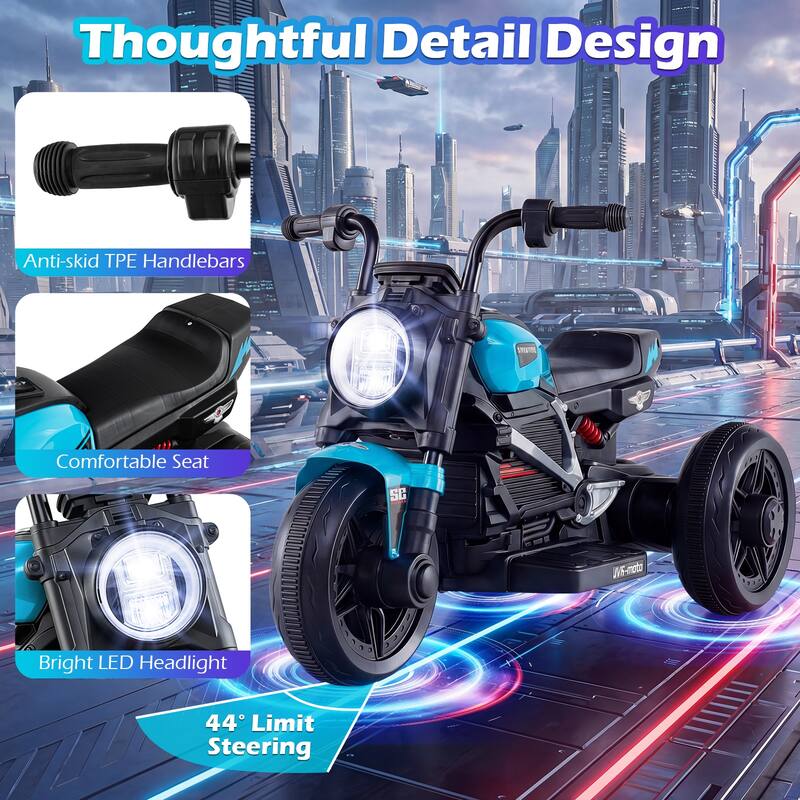 Gymax 6V Kids Motorcycle w/Song Story LED Headlights Accelerator