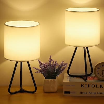 Set of 2 Cute Modern Bedside Nightstand Lamps for Living Room Bedroom