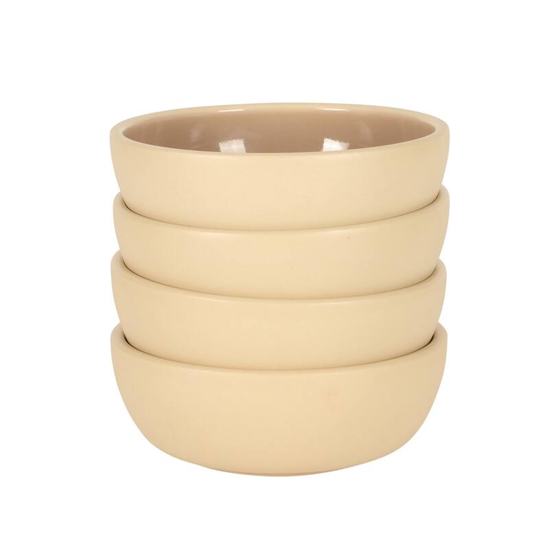 Gibson Elite - Made in Portugal - Port Gaia 4 Piece Cereal Bowl Set, 6.2" Stoneware Reactive Glaze, Dessert & Snack Bowls