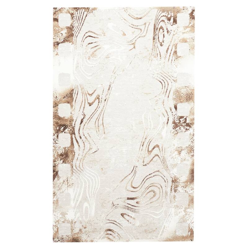 ECARPETGALLERY Machine Made Echo Tan Area Rug - Tan - 5'0 x 8'0