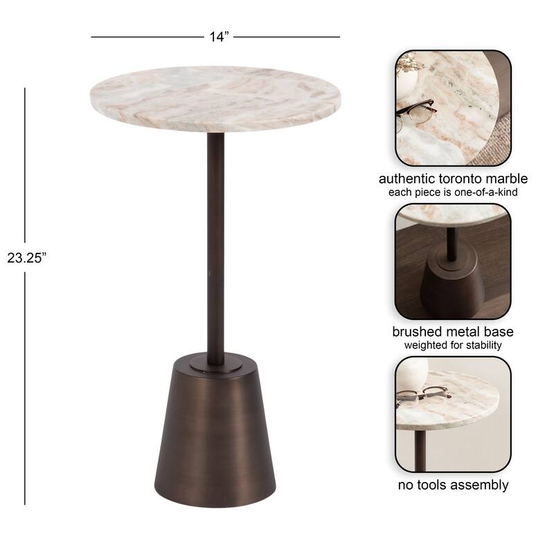 Kate and Laurel Tira Round Side Table