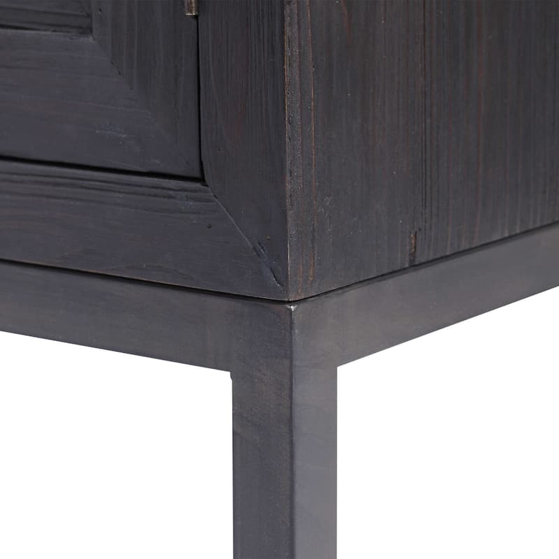 43" Black and Bronze Contemporary 2 Door Cabinet
