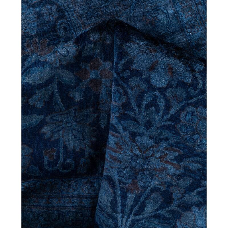Overdyed One-of-a-Kind Hand-Knotted Area Rug - Blue - 4' 1" x 6' 2"