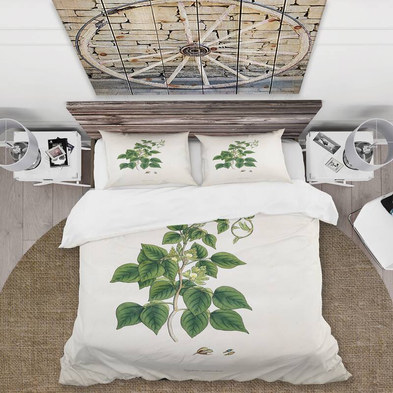 Designart 'Vintage London Plants VIII' Farmhouse Duvet Cover Set