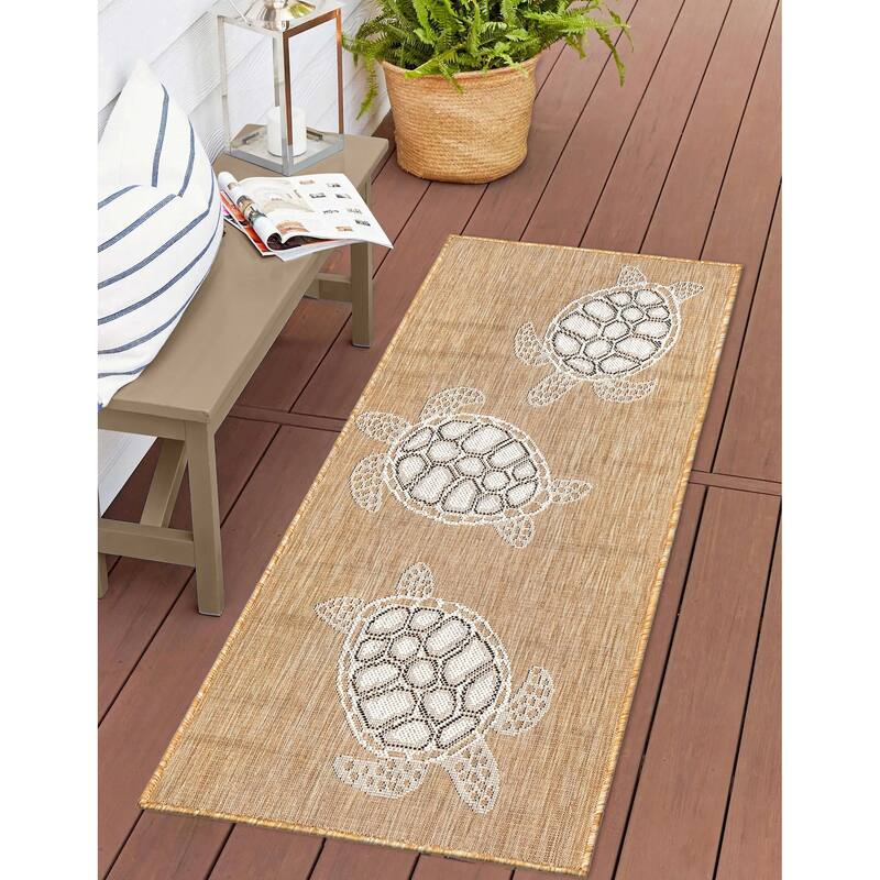 Liora Manne Carmel Collection Sea Turtles Indoor/ Outdoor Area Rug