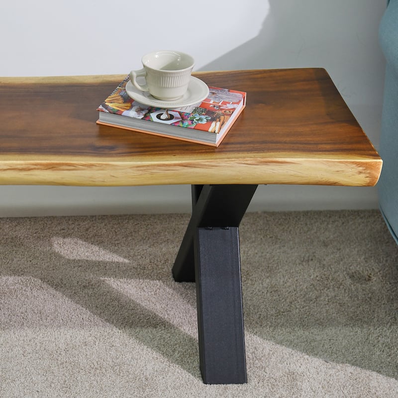 Natural Wood Rectangle Bench