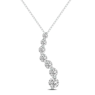 Marquee 1/4 CTW Lab Grown Diamond Journey Pendant in 10K White Gold