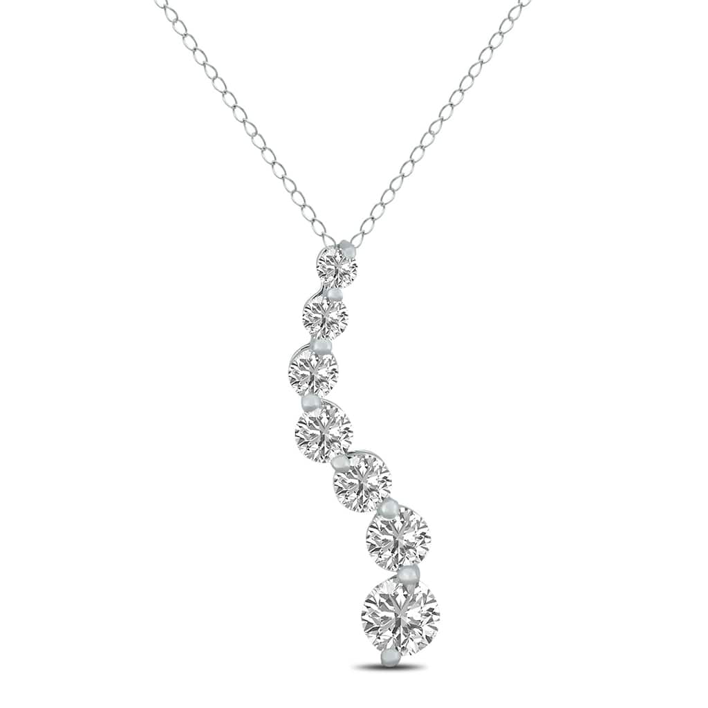 Marquee 1/4 CTW Lab Grown Diamond Journey Pendant in 10K White Gold