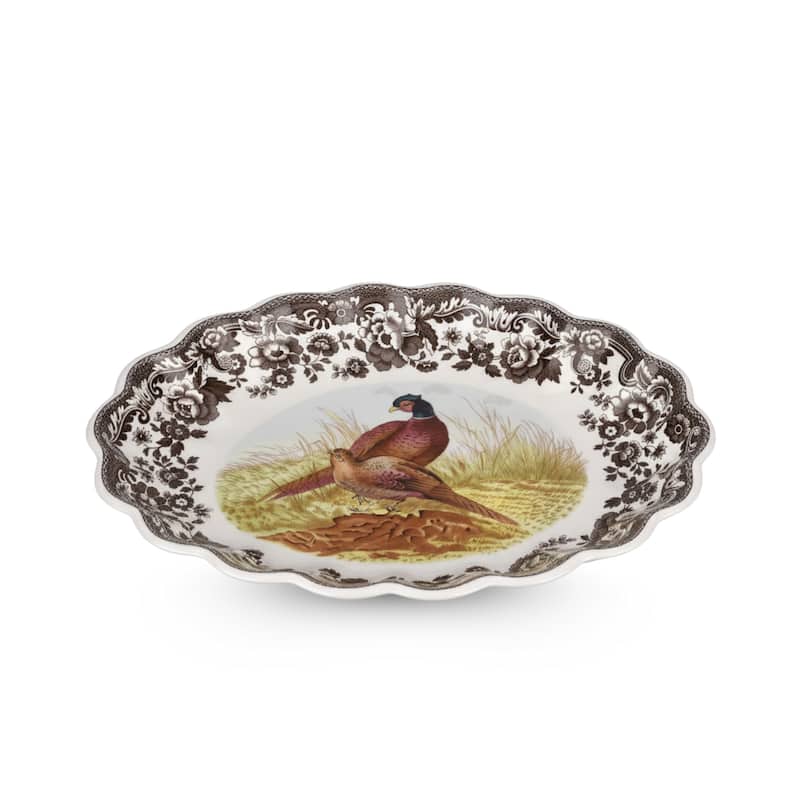 Spode Woodland Pheasant Oval Fluted Dish - 1 Piece