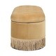 preview thumbnail 24 of 23, Melinda 48.5" Upholstered Tufted Oval Storage Bench with Bullion Fringe