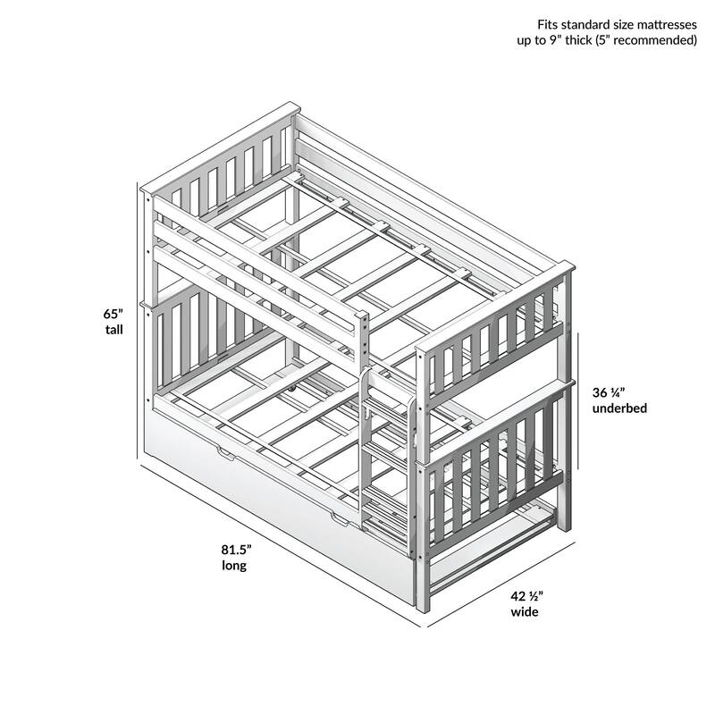 Max and Lily Twin over Twin Bunk Bed with Trundle