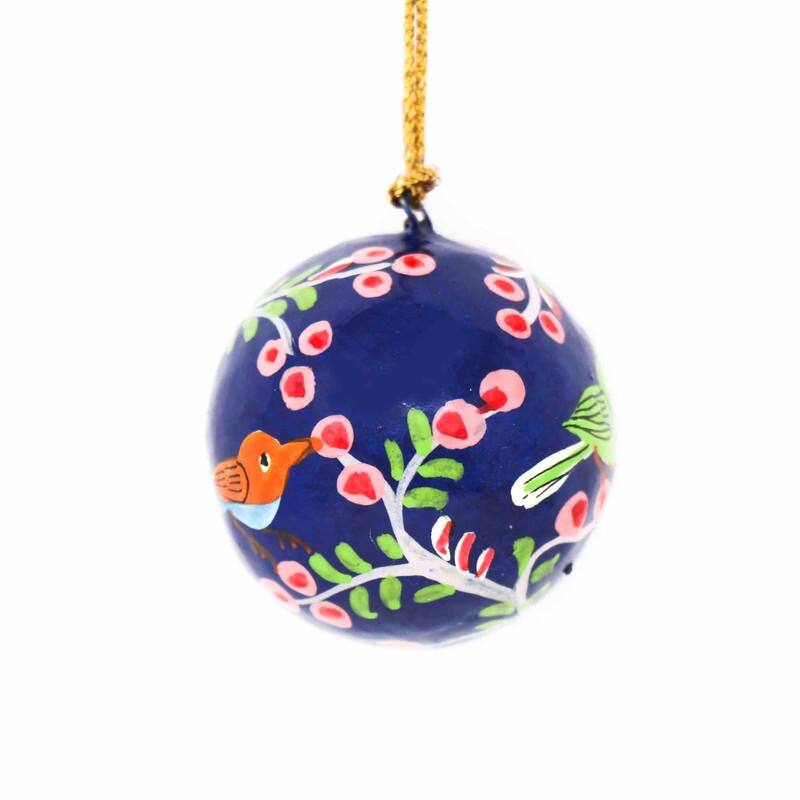 Recycled Paper Handpainted Animal Theme Ornaments, Set of 2 (India)