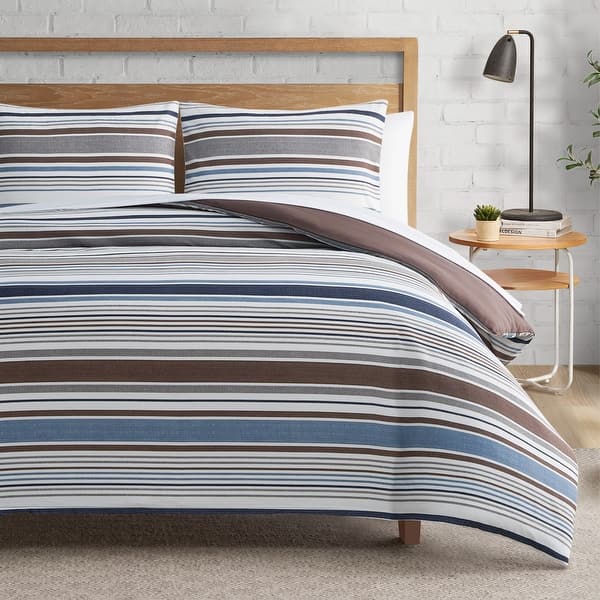 slide 2 of 10, Lucky Brand Monterey Duvets King - Navy/Ivory/Taupe