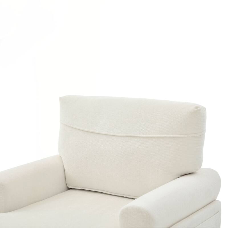 Modern Minimalist Chenille Fabric Chaise Lounge Recliner Single Sofa Living Room Bedroom