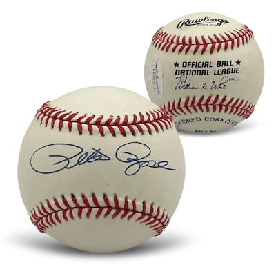 Pete Rose Autographed MLB Signed National League Baseball JSA COA With UV Display Case - 8' x 11'