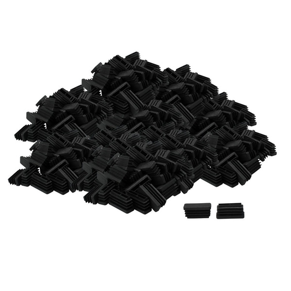 150pcs 13 x 38mm Plastic Rectangle Ribbed Tube Inserts End Cover Cap Furniture Floor Protector