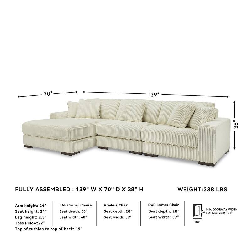Signature Design by Ashley Lindyn 3-Piece Sectional with Chaise