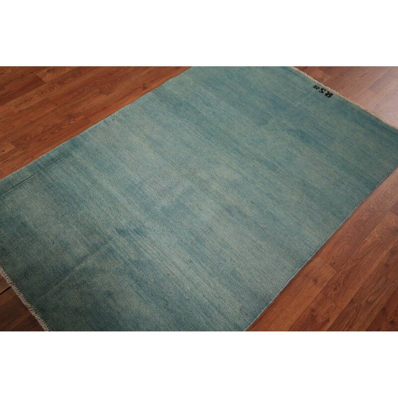 Blue Contemporary Gabbeh Oriental Foyer Rug Handmade Wool Carpet - 3'4" x 5'0"
