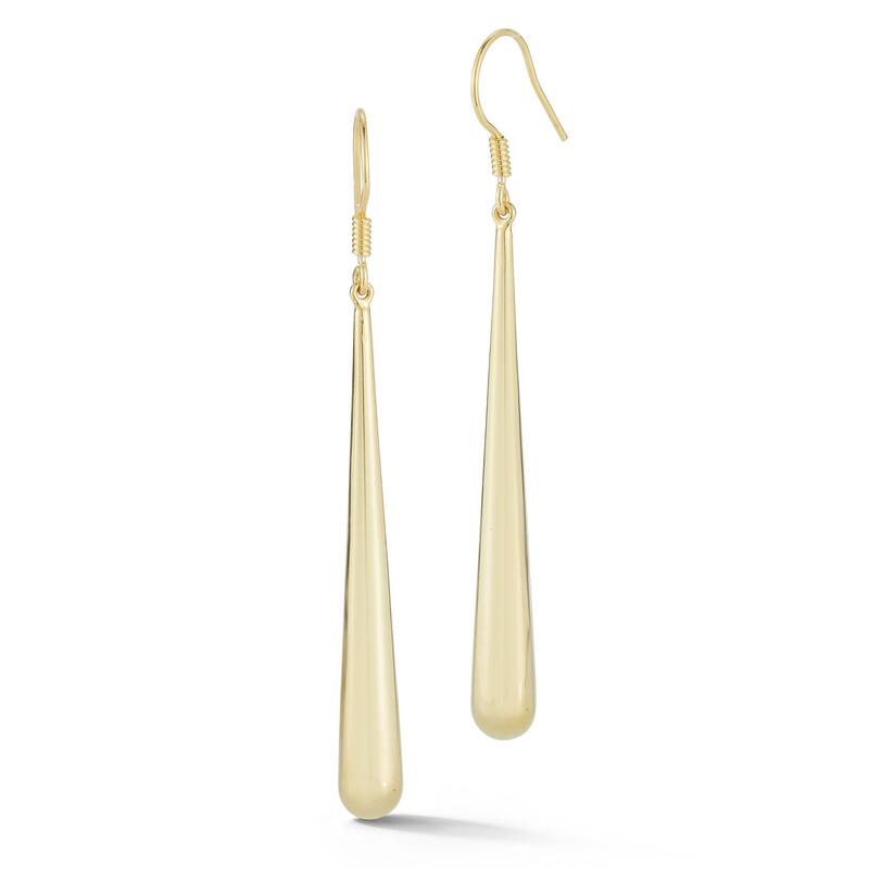 Soleil Sterling Silver Elongated Teardrop Earrings - Yellow